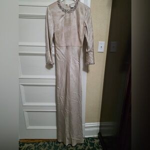 Shimmering Cream Long Sleeve gown